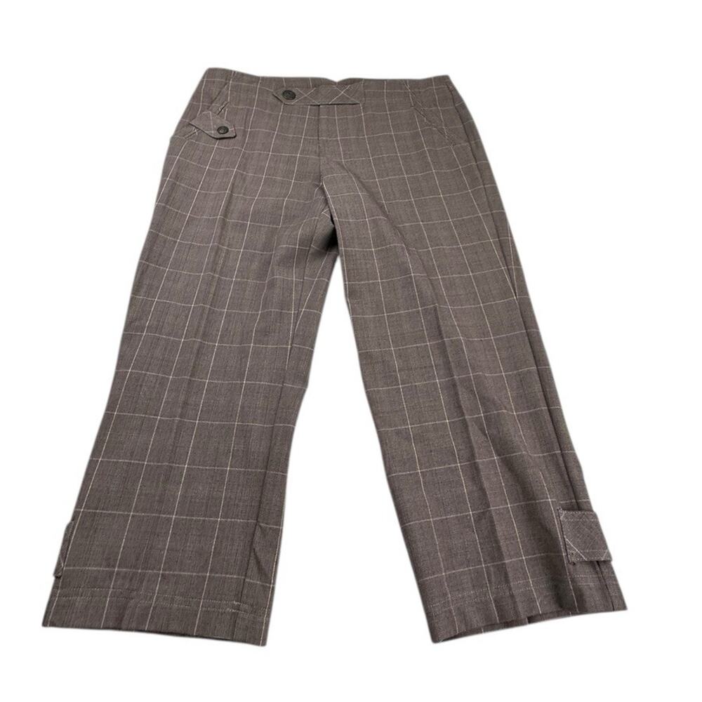 Arden B Plaid Wide Leg Dress Pants Cropped Trouser Career Y2K Size 12